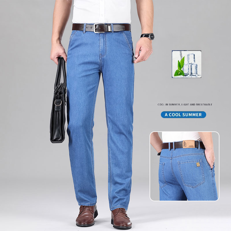 Levis Jeans 501 - Celana panjang Jeans kain Lyocell pria,